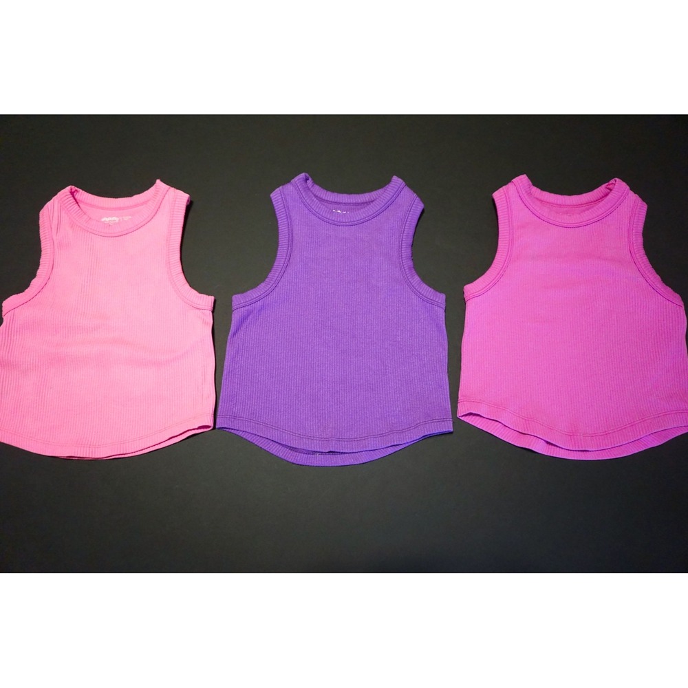 iscream Girls Ribbed Tank Top Set 3 Pack Pink Purple Magenta Size S/M 7-10